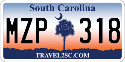 SC license plate MZP318