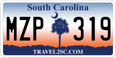 SC license plate MZP319