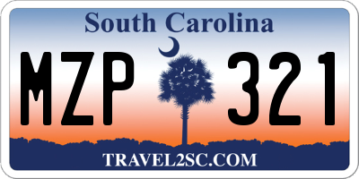 SC license plate MZP321
