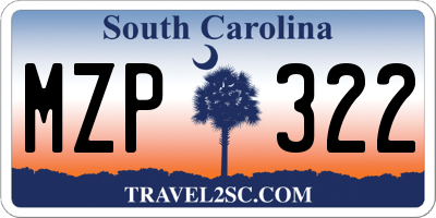 SC license plate MZP322