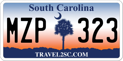 SC license plate MZP323