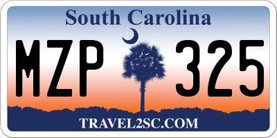 SC license plate MZP325