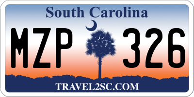 SC license plate MZP326