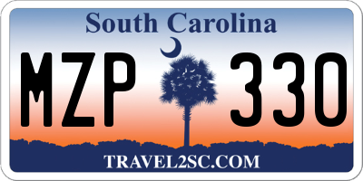 SC license plate MZP330