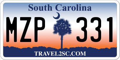 SC license plate MZP331