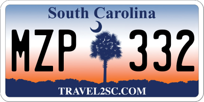 SC license plate MZP332