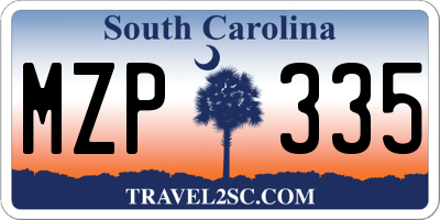 SC license plate MZP335