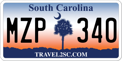 SC license plate MZP340
