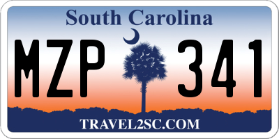 SC license plate MZP341