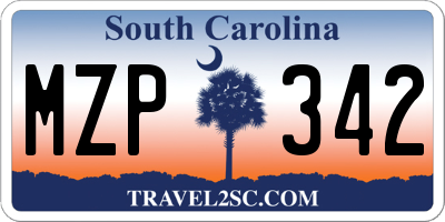 SC license plate MZP342