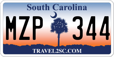 SC license plate MZP344