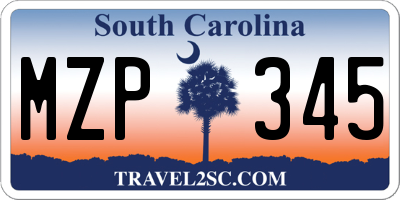 SC license plate MZP345