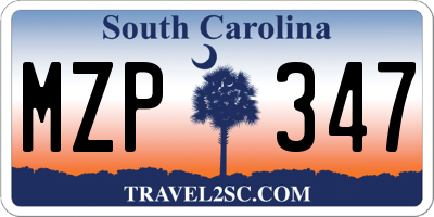 SC license plate MZP347