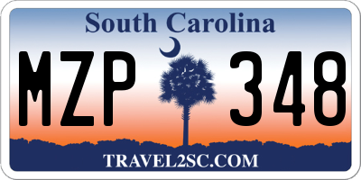 SC license plate MZP348