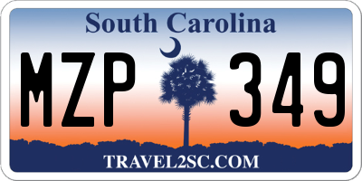 SC license plate MZP349