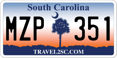 SC license plate MZP351