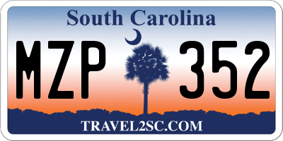 SC license plate MZP352