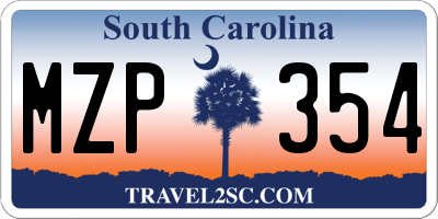 SC license plate MZP354