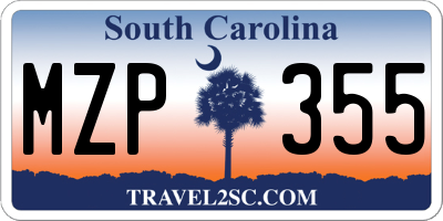 SC license plate MZP355