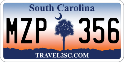 SC license plate MZP356