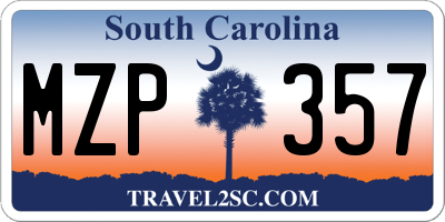 SC license plate MZP357