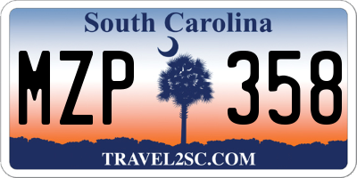 SC license plate MZP358
