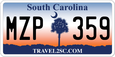 SC license plate MZP359