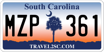 SC license plate MZP361