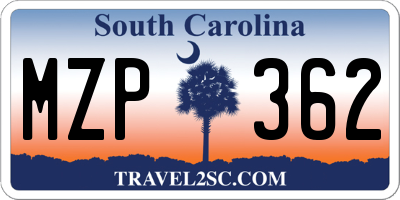 SC license plate MZP362