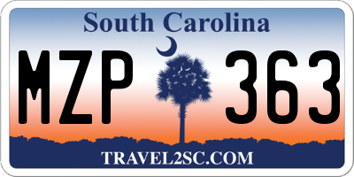 SC license plate MZP363