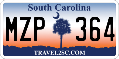 SC license plate MZP364