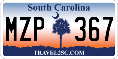 SC license plate MZP367