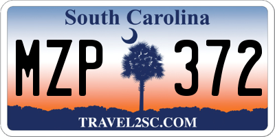 SC license plate MZP372