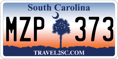 SC license plate MZP373