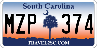 SC license plate MZP374