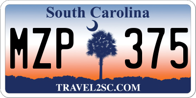 SC license plate MZP375