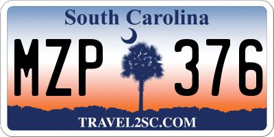 SC license plate MZP376