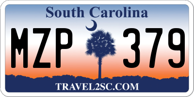 SC license plate MZP379