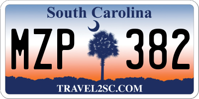 SC license plate MZP382