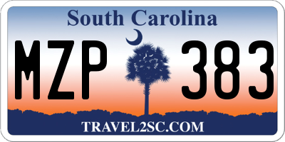 SC license plate MZP383