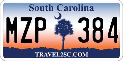 SC license plate MZP384