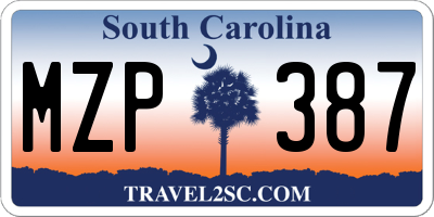 SC license plate MZP387