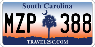 SC license plate MZP388