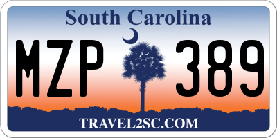 SC license plate MZP389