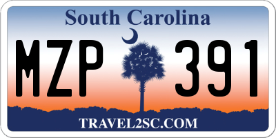 SC license plate MZP391
