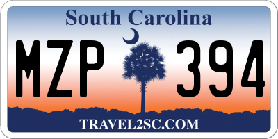 SC license plate MZP394