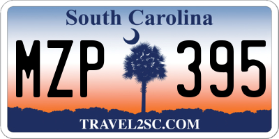SC license plate MZP395