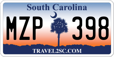 SC license plate MZP398
