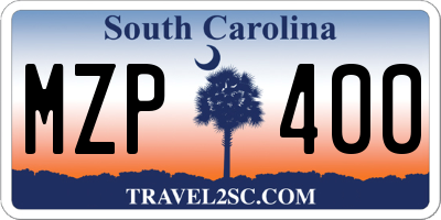 SC license plate MZP400