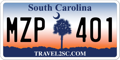 SC license plate MZP401